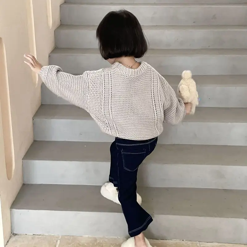 Girls' Autumn Clothing Suits 2022 New Pullover Long Sleeve Sweater Baby Girl Sweater Spring and Autumn Two Piece Set