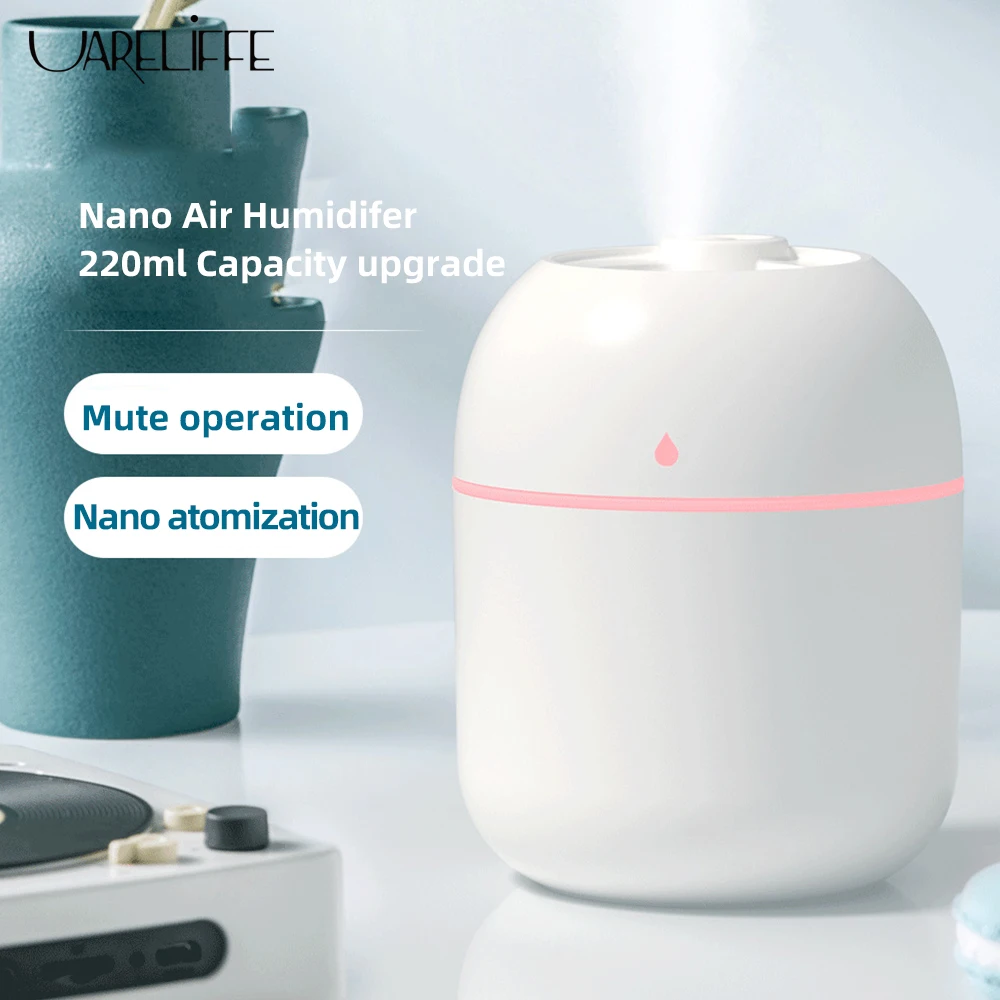 

Uarelife Portable Nano Air Humidifer Mini Mute Cool Mist Maker Two Modes Humidifier Purifier With Night Light For Car Home Use
