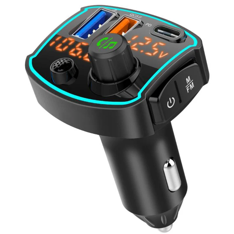 

Автомобильный MP3-плеер BC69 Bluetooth 5,0 приемник FM-передатчик USB Автомобильное зарядное устройство QC3.0 PD 18 Вт Быстрая зарядка U диск музыкальный пл...