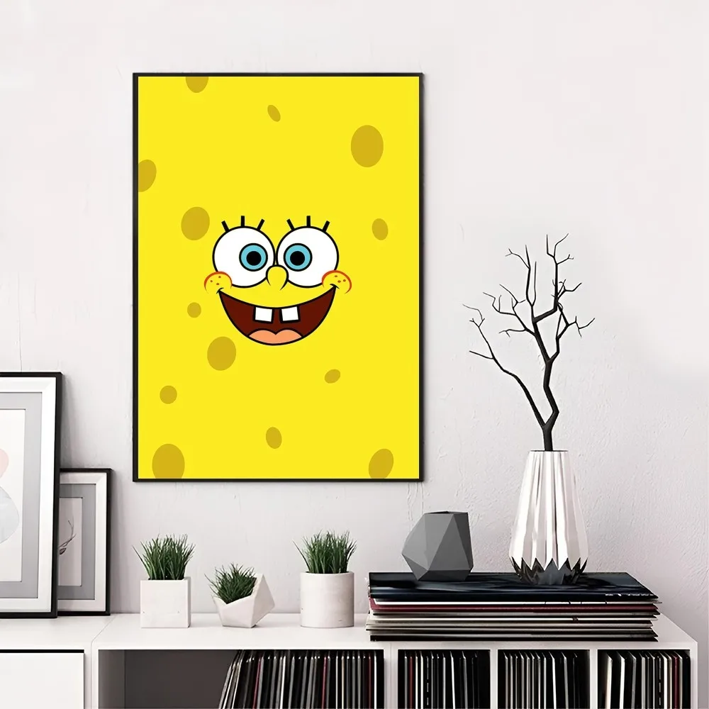 Аниме Губка Боб плакат печать на бумаге дома гостиная спальня вход бар ресторан