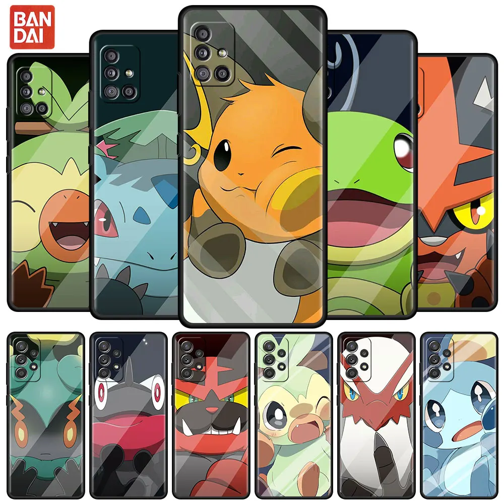 

Pokemon Face Funny Anime Case For Samsung Galaxy A73 A53 5G A33 A13 A03 Core A03s A52s Shockproof Phone Cover Black Soft Capas