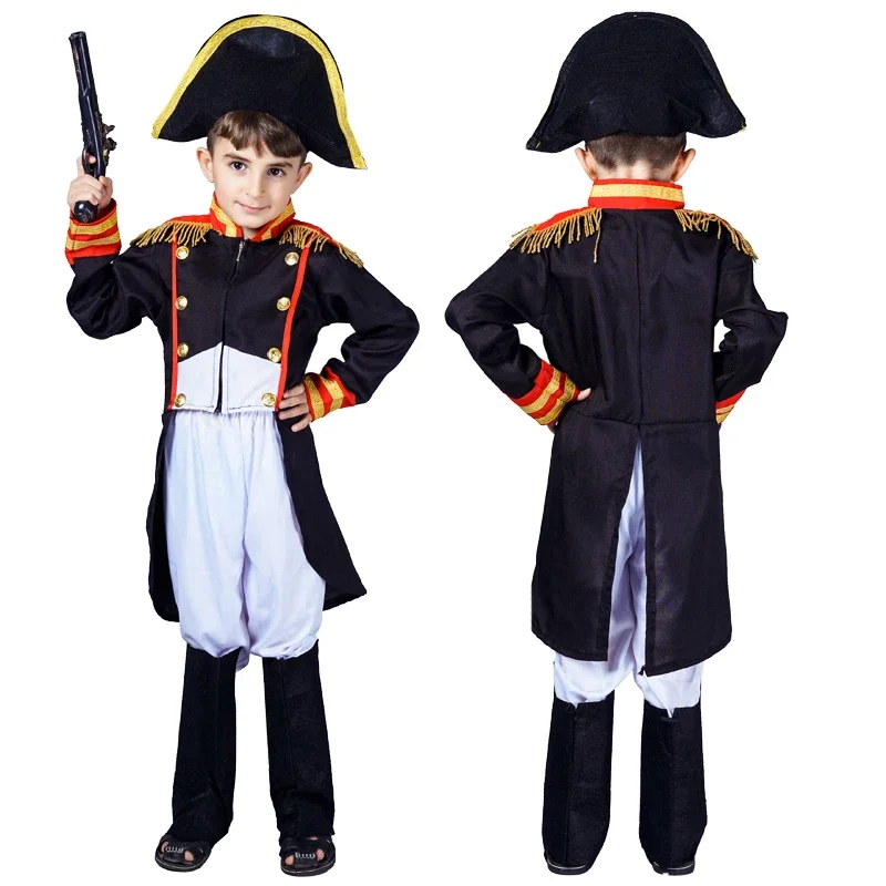 

Halloween Cosplay Napoleon Kids Costume for Boys General Prince Clothes Children Day Gift Dress Up Party Outfits