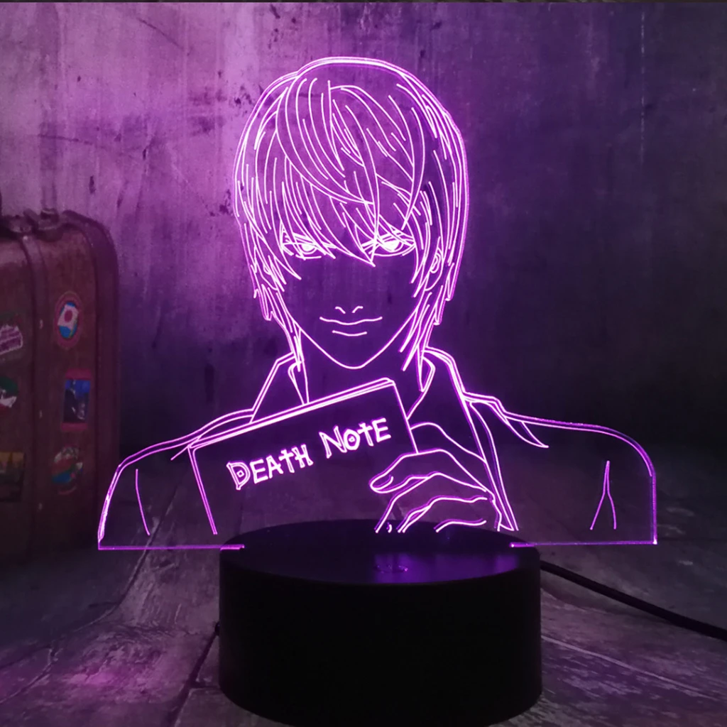 Manga Death Note L Lawliet Фигурка с LED-ночным светом для декора комнаты аниме магазина Идея клевого детского спального помещения Настольная лампа Ryuk on.