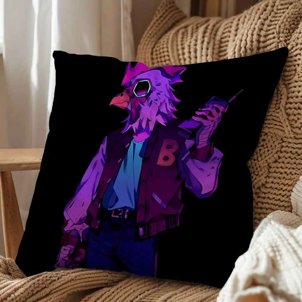 Фото Чехол для подушки Rooster Jacket Game Hotline Miami, чехол для подушки на диван в гостиной, чехол для подушки на кровать в спальне, украшение для дома №3