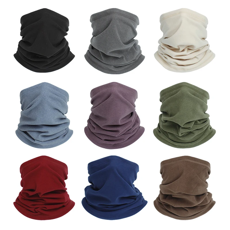 

Winter Neck Warmer Gaiter Bandana Mask Fleece Half Face Cover Solid Color Men Women Bandana Mask Tube Scarf Ski Hunting Cycling