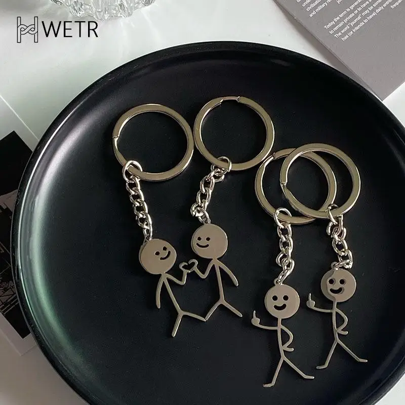 

Интересный парный брелок для пары людей, подходящих к паре с сердцем, индивидуальный милый забавный студенческий брелок для сумки