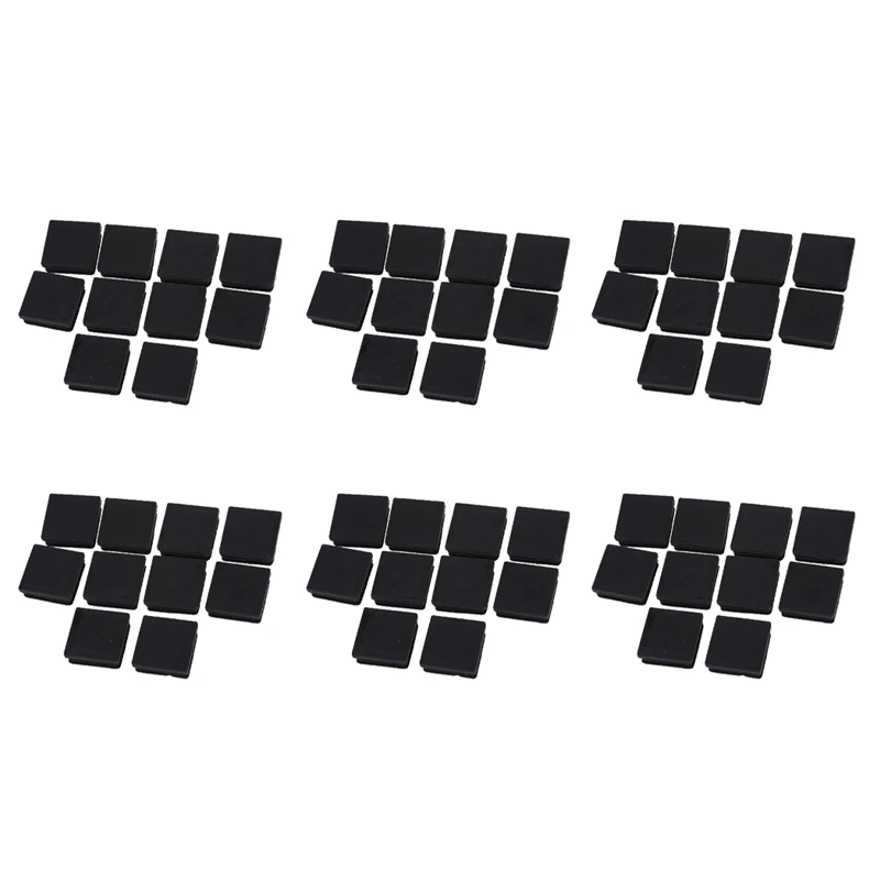 

40Mm X 40Mm Plastic Square Tube Inserts End Blanking Caps Black 60 Pcs