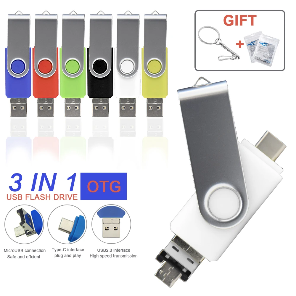 Многофункциональный флэш-накопитель USB 2 0 на 16 ГБ 32 64 128 для телефона Android 3 в 1 карта