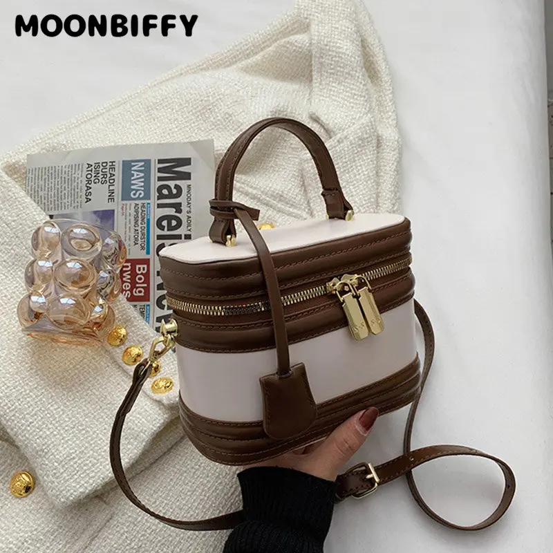 

Fashion handbag bucket bag 2022 new women's bags senior sense of simplicity clash of colours shoulder crossbody bag