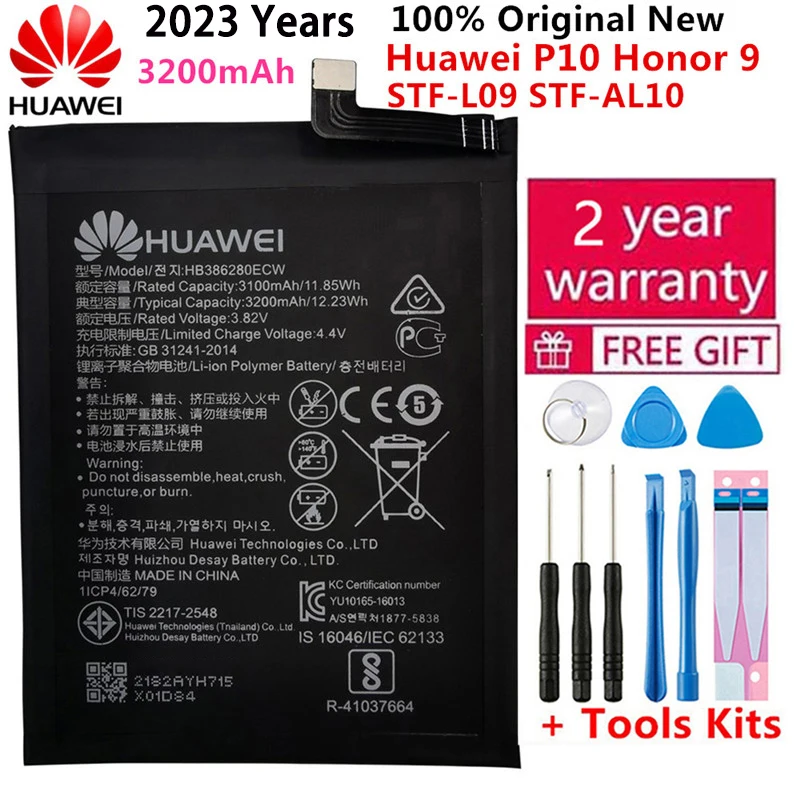 

Hua Wei Replacement Phone Battery HB386280ECW 3100mAh For Huawei honor 9 Ascend P10 High Quality Batteries Retail Package +Tools
