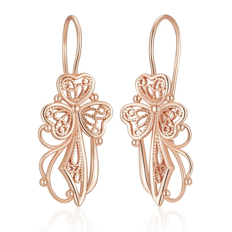 Серьги-капельки Kinel розовое золото 585