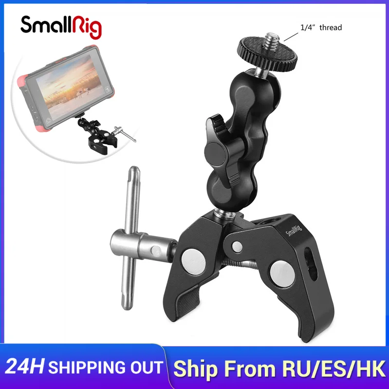 

Многофункциональный зажим SmallRig в форме краба с волшебной ручкой с шаровой головкой для стабилизатора DJI/стабилизатора Freefly/видео C-stand- 2164