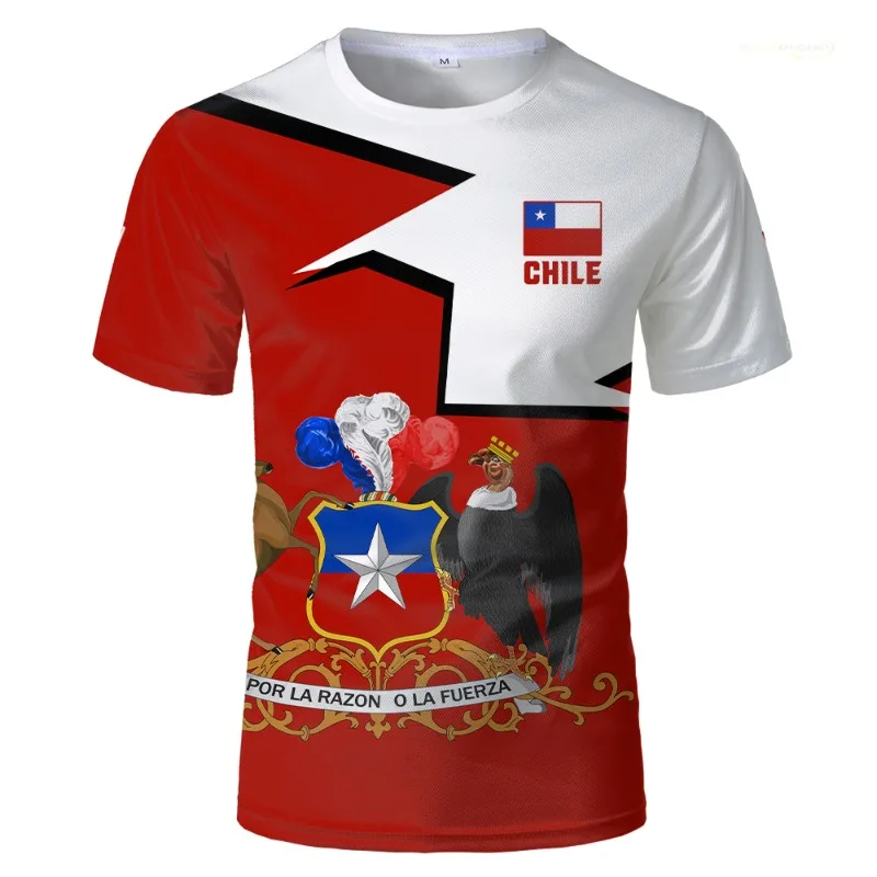 Футболка с принтом Чили на День независимости для мужчин и женщин летняя