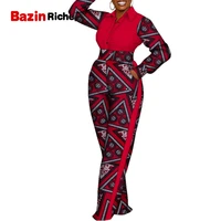 african clothes for women two pieces sets long sleevetop shirt and pant high waist african print set clothing for women wy10097