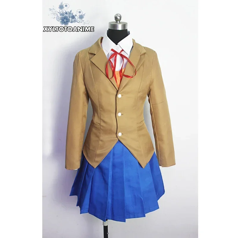 Фото HN8 Doki Doki Literature Club Monika Sayori Юрий Нацуки Косплей Костюм Школьная форма Игровой костюм для девочек) 4Dc №2