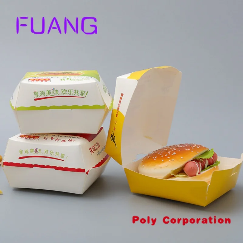 Custom printed paper burger box fast food packaging