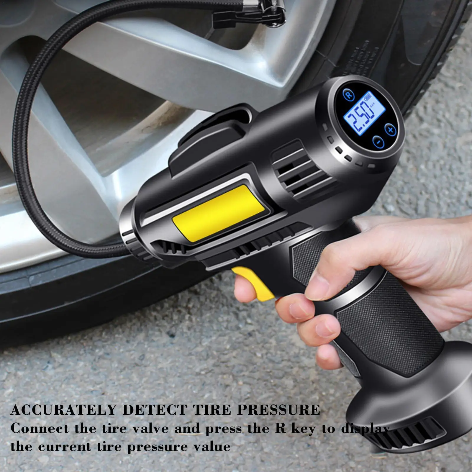 

120W Car Rechargeable Cordless Air Pump Car Air Pump Electric Car Tire Inflatable Pump Portable Air Compressor Digital Auto Tire