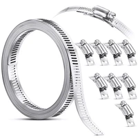 304 stainless steel worm clamp hose clamp strap with fasteners adjustable diy pipe hose clamp ducting clamp 7 9 16 4 feet