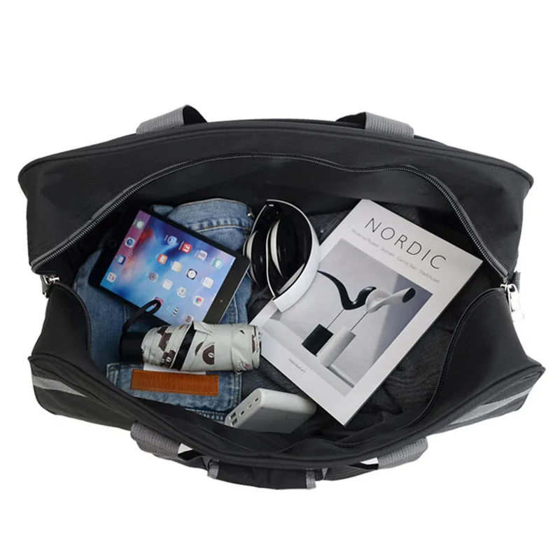 60L Portable Travel Bag Men's Large capacity Duffel Handbag Luggage Bags Leisure Weekend Sports Overnight Shoulder Bag X16D