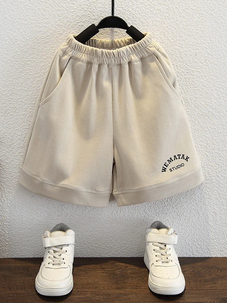 Футболка и шорты с буквенным принтом для мальчиков девочек