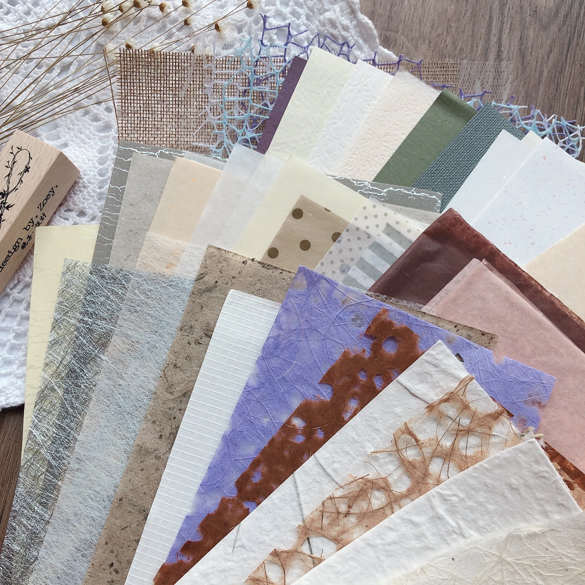 

40 Types of Manual Account Special Paper Hand Account Mixed Material Hand Account Retro Seal Collage Nail Enhancement A4