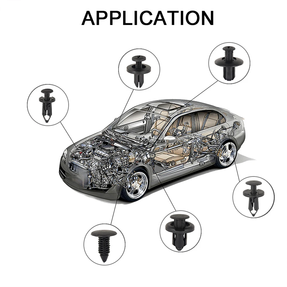 190 шт. клипсы для автомобильного брызговика 6 размеров пластиковые заклепки
