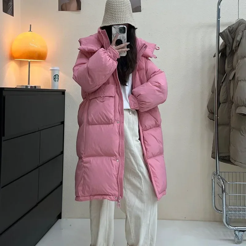 Модное пуховое хлопковое пальто средней длины для женщин утолщенная верхняя
