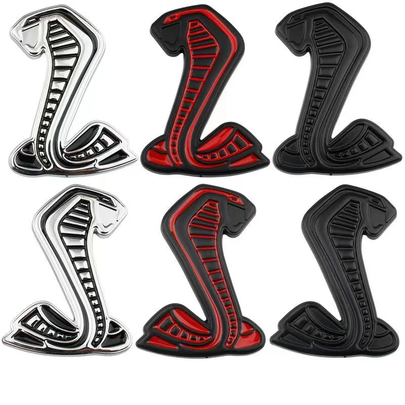 

2pcs 3D Metal Car Stickers Decals Front Hood Grill Emblem for Ford Shelby Logo Mustang GT500 Mondeo Mk4 Transit Ranger Focus