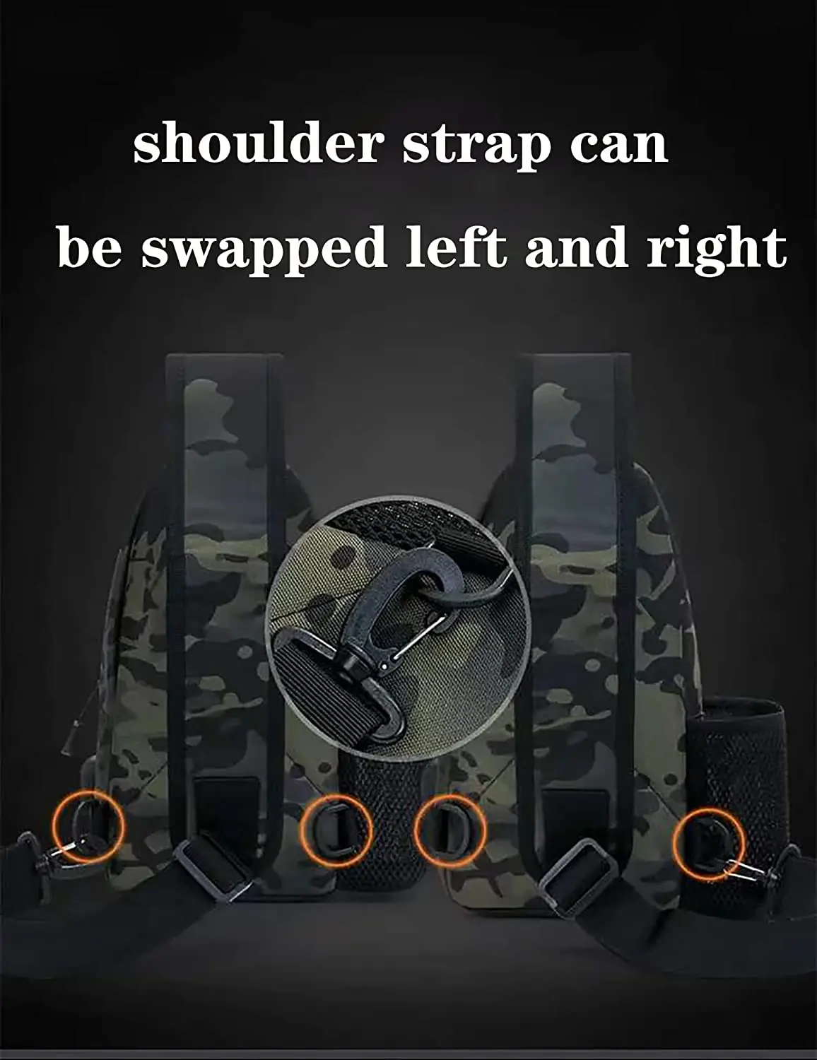 Armiya Men's Tactical Sling Bag, Small Shoulder Chest Molle Daypack Backpack for Cycling Hiking Camping Trekking