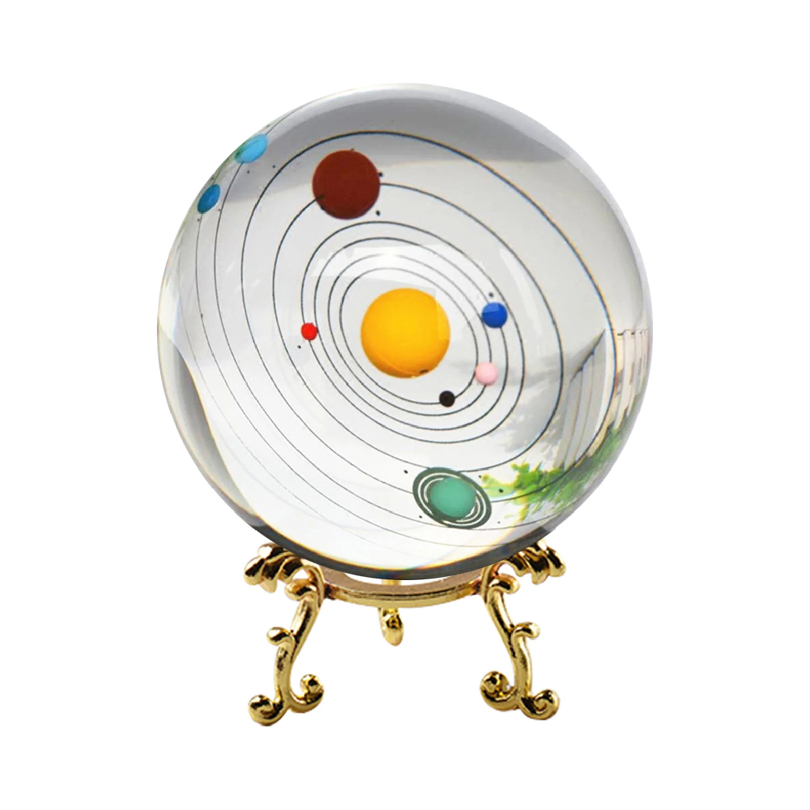

Miniatures Solar System Crystal Ball Engraved Universe Planet Sphere 3D Engraved Glass Ball Sphere Home Decoration Accessories