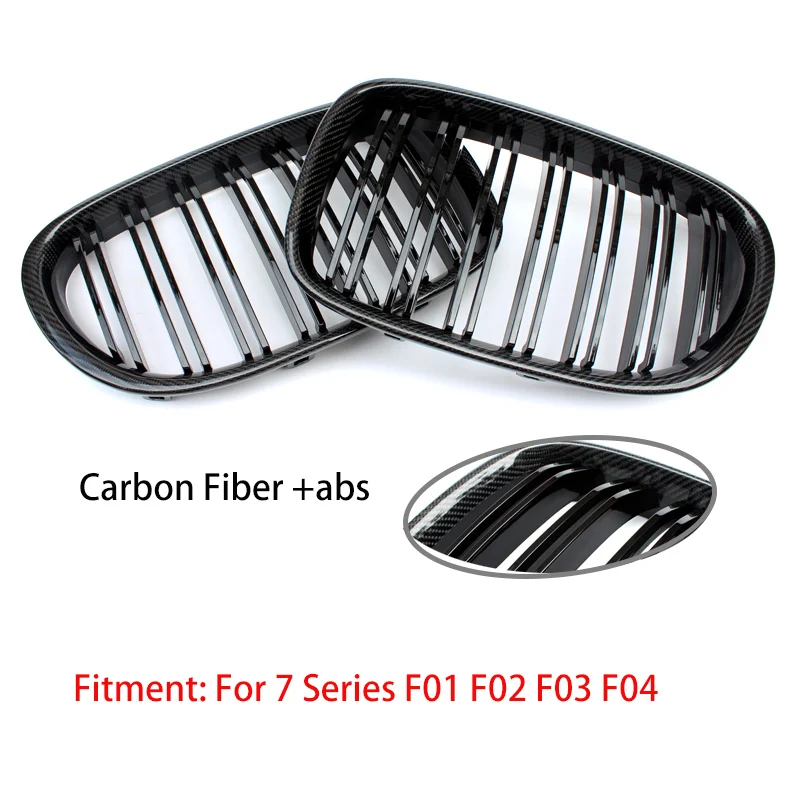 Front Bumper Kidney Grille Carbon Fiber Replacement For BMW F01 F02 F03 F04 7 Series 2008 - 2015 Sedan Racing Grill Auto Decor | Автомобили