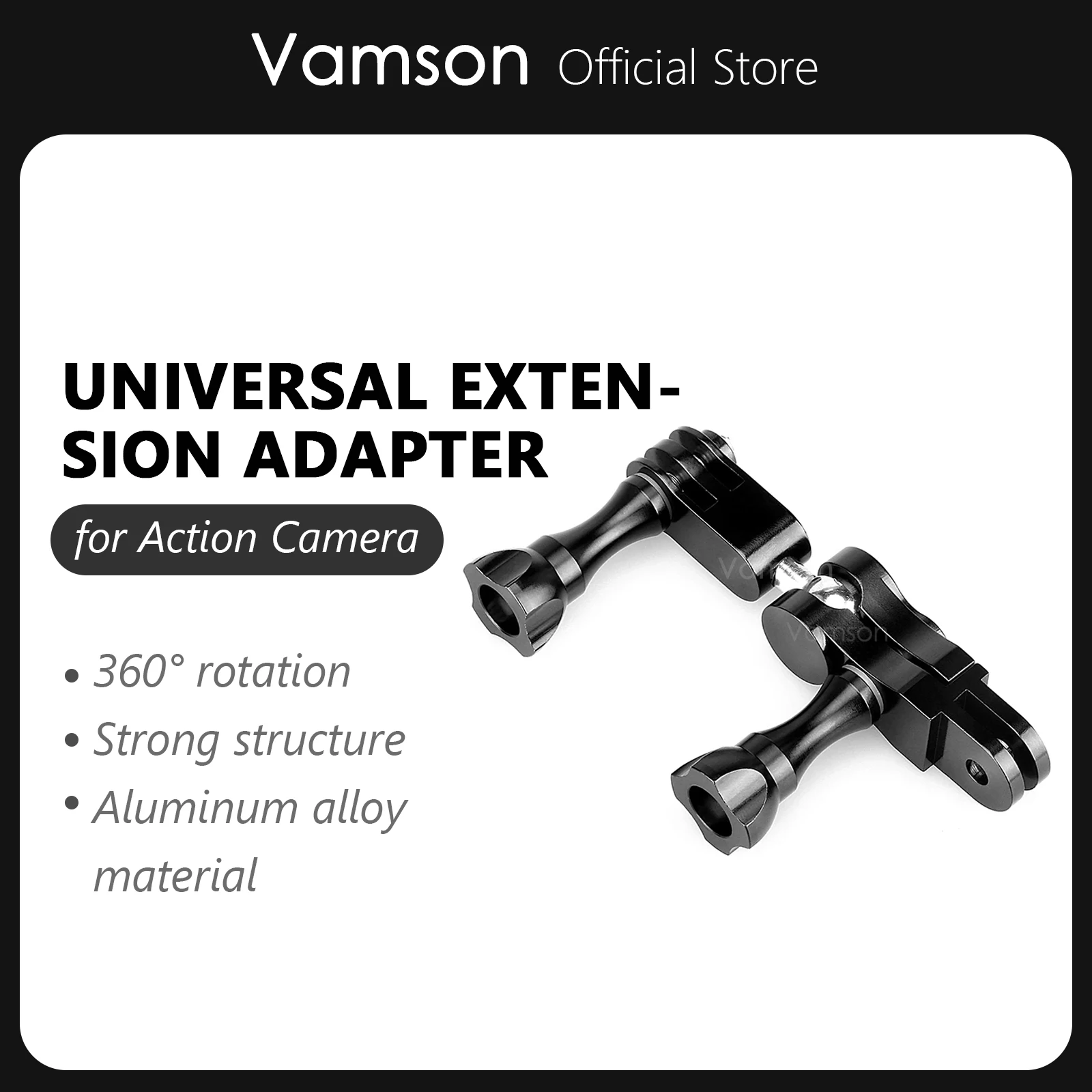 

Vamson Universal Magic Arm Extension Adapter 360°Swivel Ball Head Mount for Gopro Hero 10 9 8 7 Insta360 DJI Osmo Action Camera