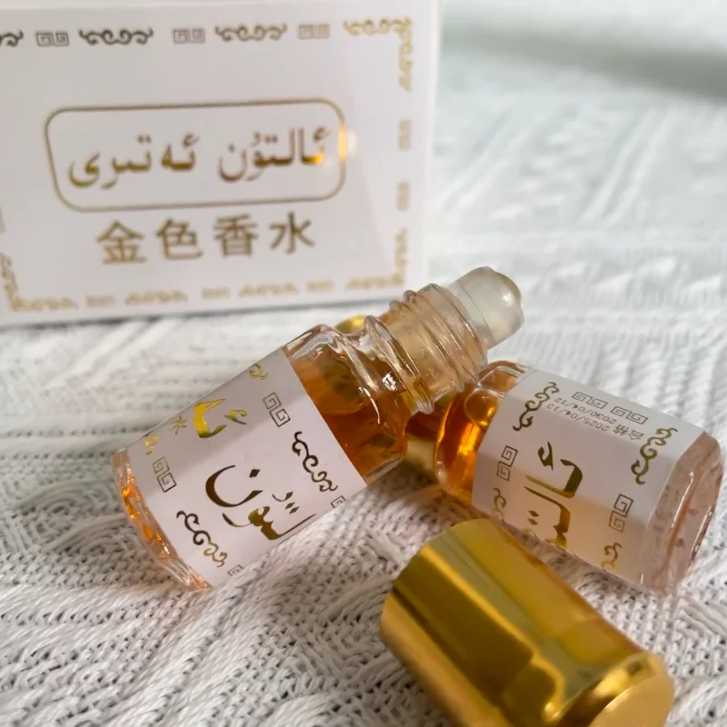 Фото Арабский брендовый золотой парфюм унисекс, портативный роликовый парфюм с феромонами, стойкий, свежий, очаровательный, для свиданий и повседневного использования, туалетная вода. №2