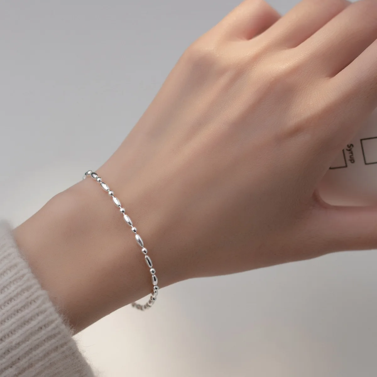 

Женский браслет из серебра 16,5 пробы с бусинами 3,5 + 925 см