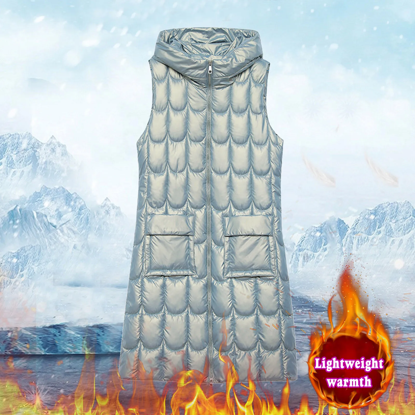 Womens Fashion Jacket Down Cotton Vest Winter Sleeveless Horse Clip Jacket Fashion Casual Warm Down Coat Solid Color Outwear