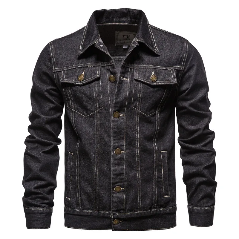 2022 Spring and Autumn Men's Denim Jacket Cotton Casual Slim Jacket Men's Denim Jacket Mens Fashion Clothing Trends