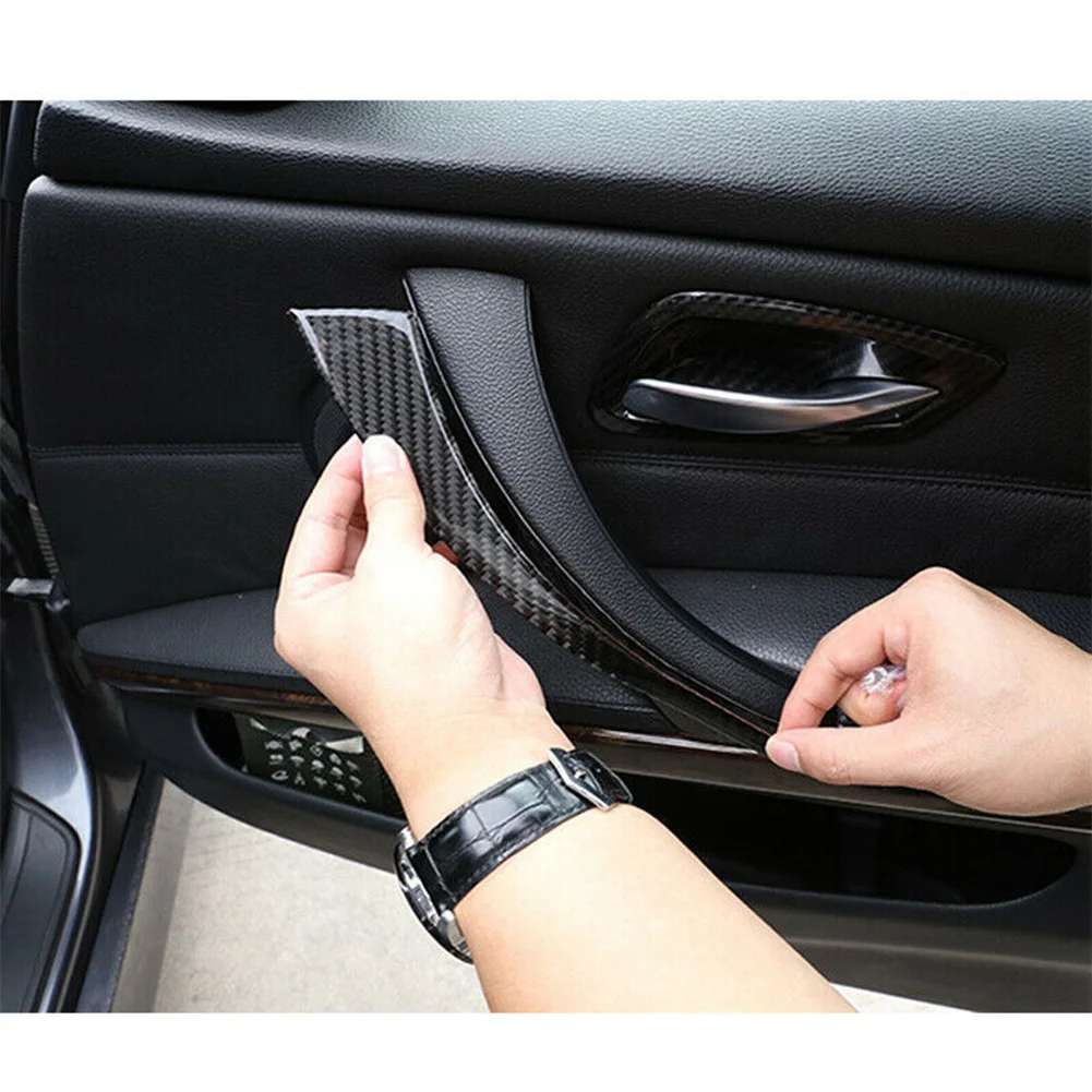 

Car Inner Armrest 3X Accessories Covers Real Carbon Fiber Replacement 2005-2012