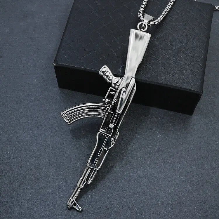 Цепочка с кулоном AK 47 мужская из нержавеющей стали