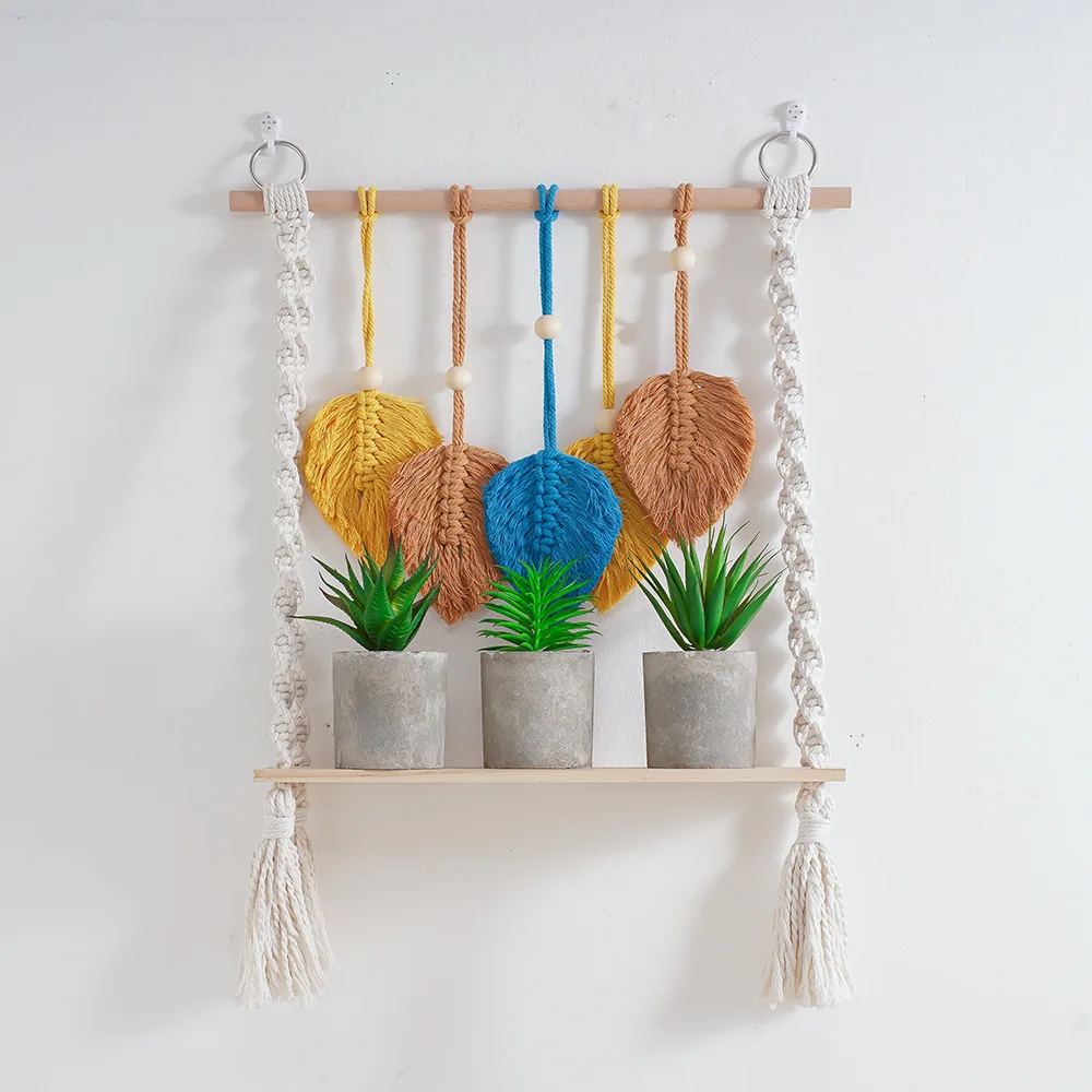 Красочная деревянная полка в форме листа настенная декоративная витрина