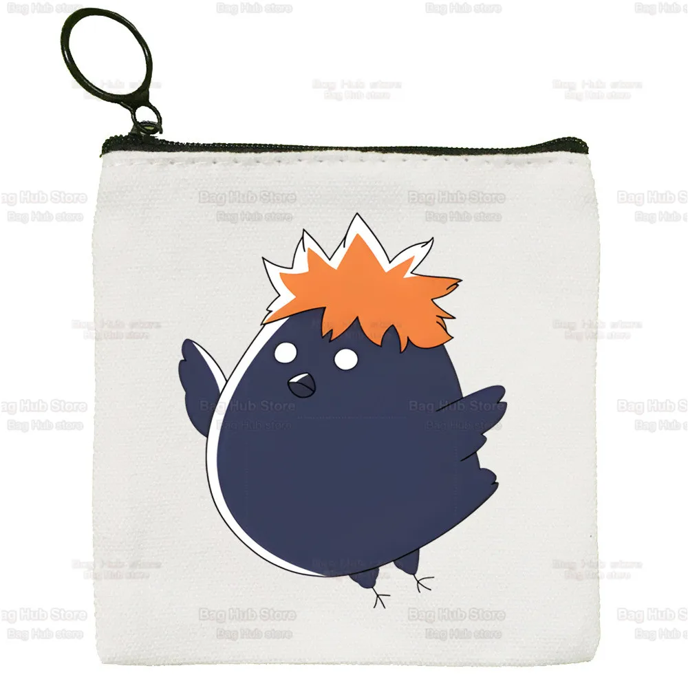 Volleyball Haikyuu!! Coin Purse Mini Canvas Karasuno High School Cartoon Key Case Hinata Haikyuu Coin Purse Student Wallet