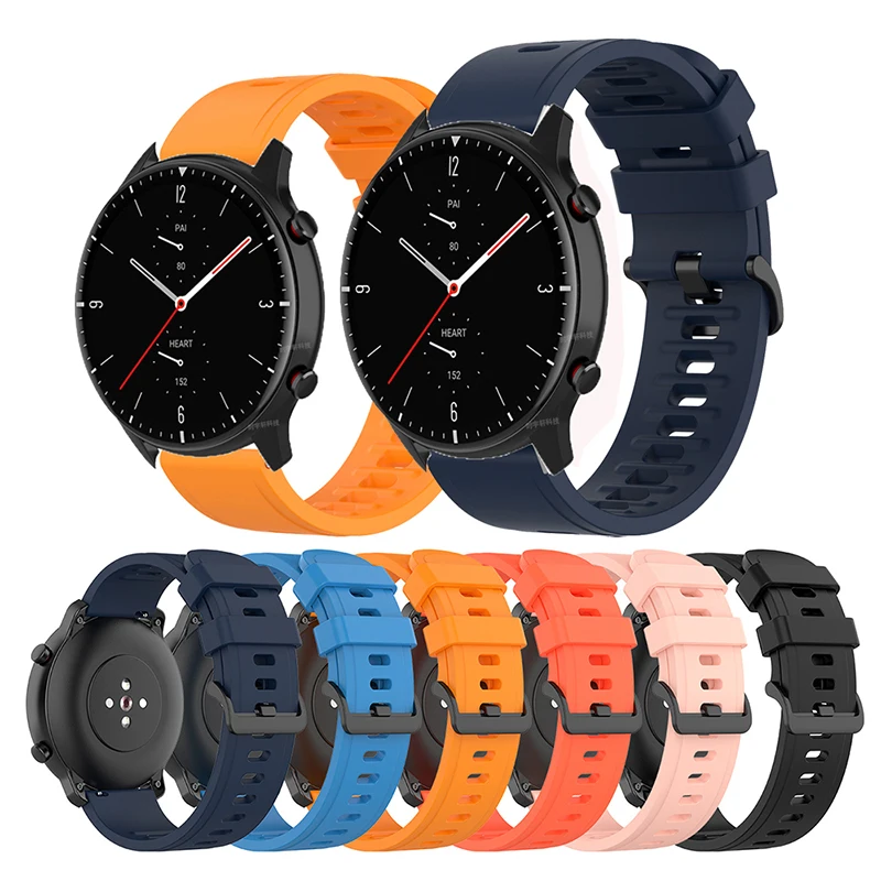 

For Huami Amazfit GTR 47mm Watchband Official Style Strap 22mm Silicone Wristband For Haylou GST / RT2 / RS3 / LS05S Watch Band