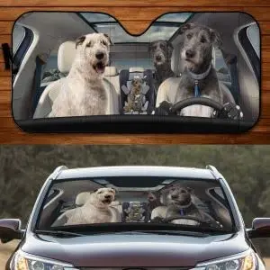 

Забавный ирландский волчий семейный солнцезащитный козырек для влюбленных собак, солнцезащитный козырек для окон автомобиля для ирландской мамы-волчника, лобовое стекло для автомобиля, УФ