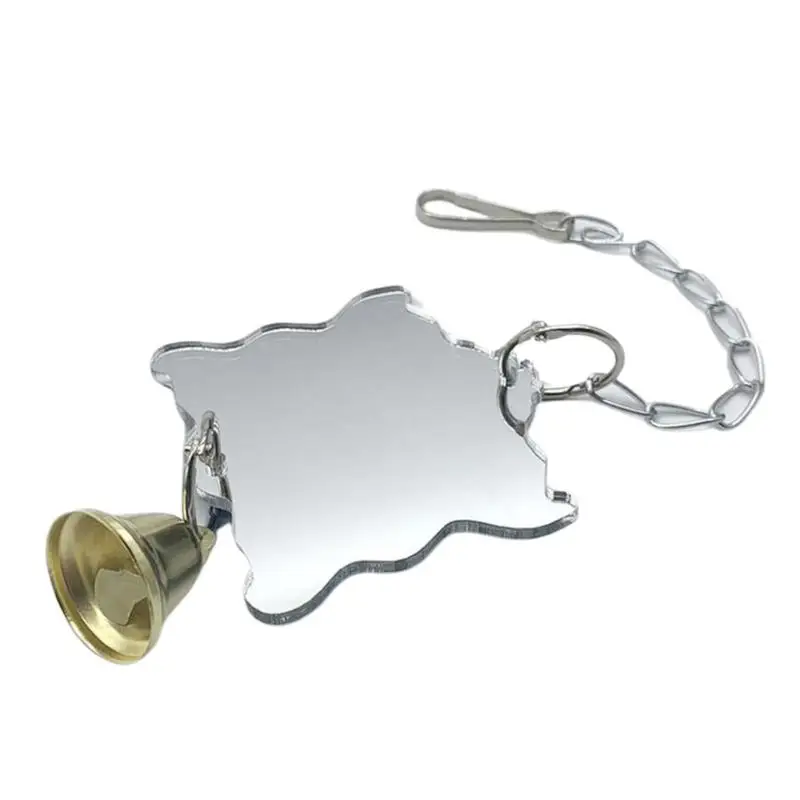 

Pet Bird Mirror Cage Toy Small And Medium Parrot Supplies Parrot Bell Toy Bell Design Pet Bird Acrylic Mirror Chain For All