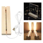 Подставка под дерево для светодиодного дисплея, прямоугольная, акриловая, с теплой подставкой, основа для ночника из хрустального стекла, декор ручной работы из смолы