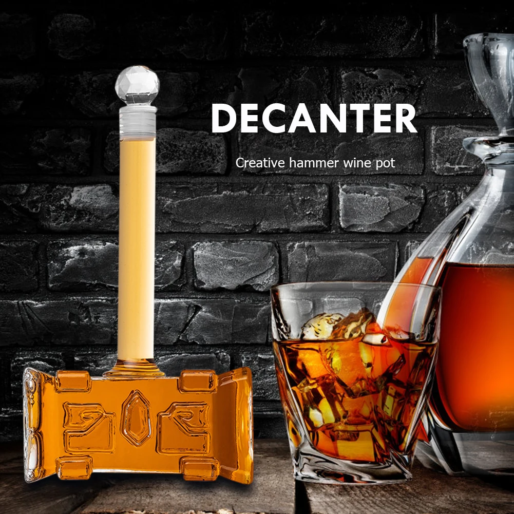 

400ml Transparent Hammer Shaped Red Wine Pourer Aerator Bar Accessories Champagne Brandy Vodka Glasses Decanter Bottle