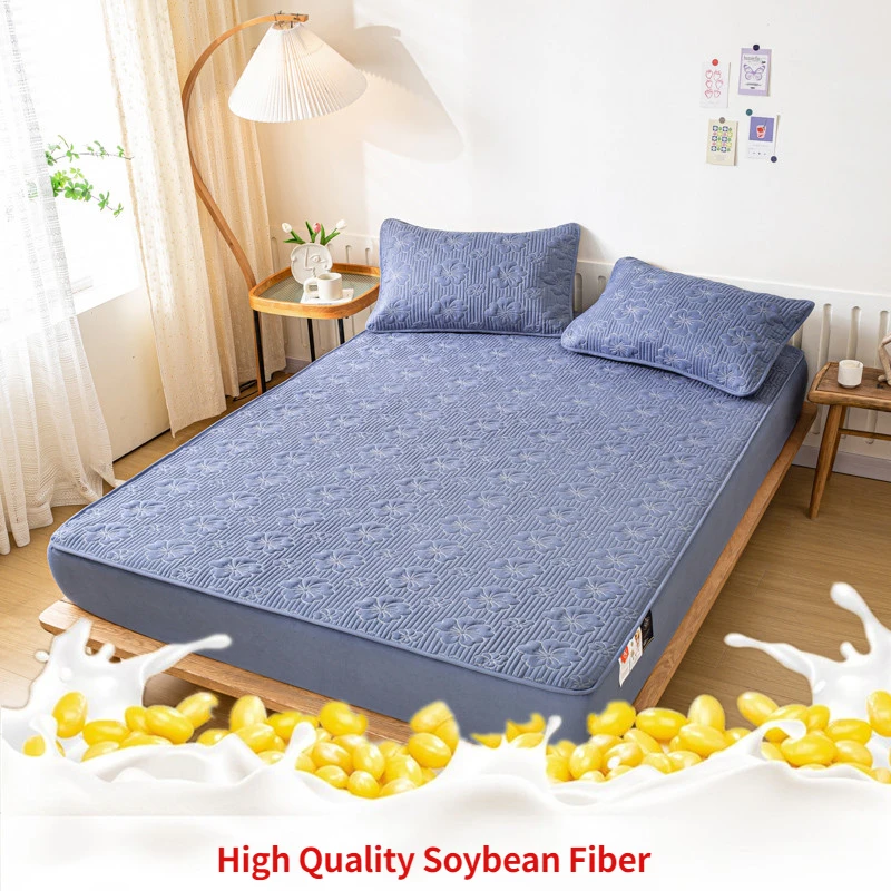 

Cotton Thickening Antibacterial Bed Cover Mattress Protector Cover Fitted Sheet for Adult and Child King Queen Size Room Decor