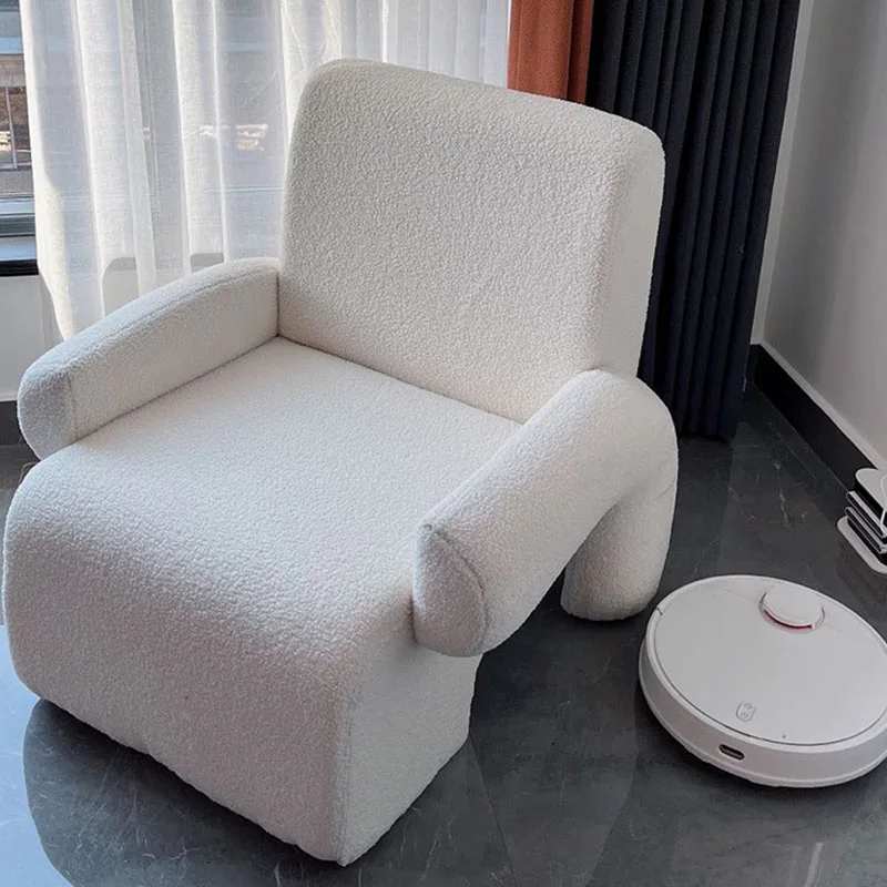 Белые современные стулья для гостиной одиночные минималистичные из чистого