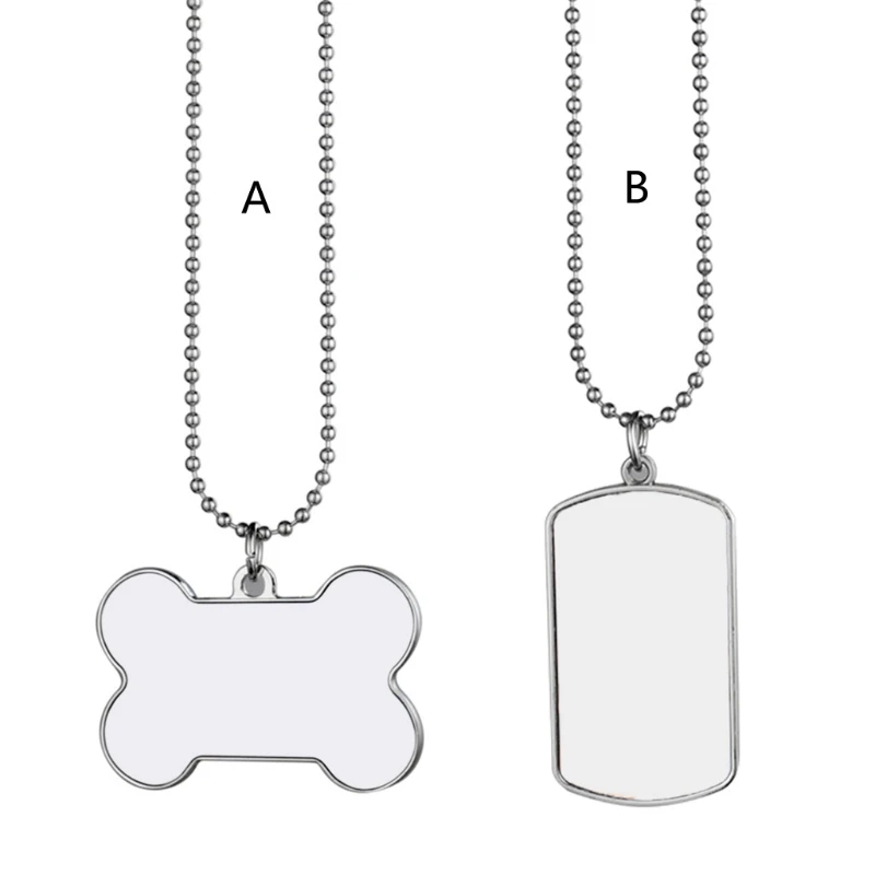 

Sublimation Blank Pet Tags Heat Transfer DIY Blank Keychain with Metal Chain