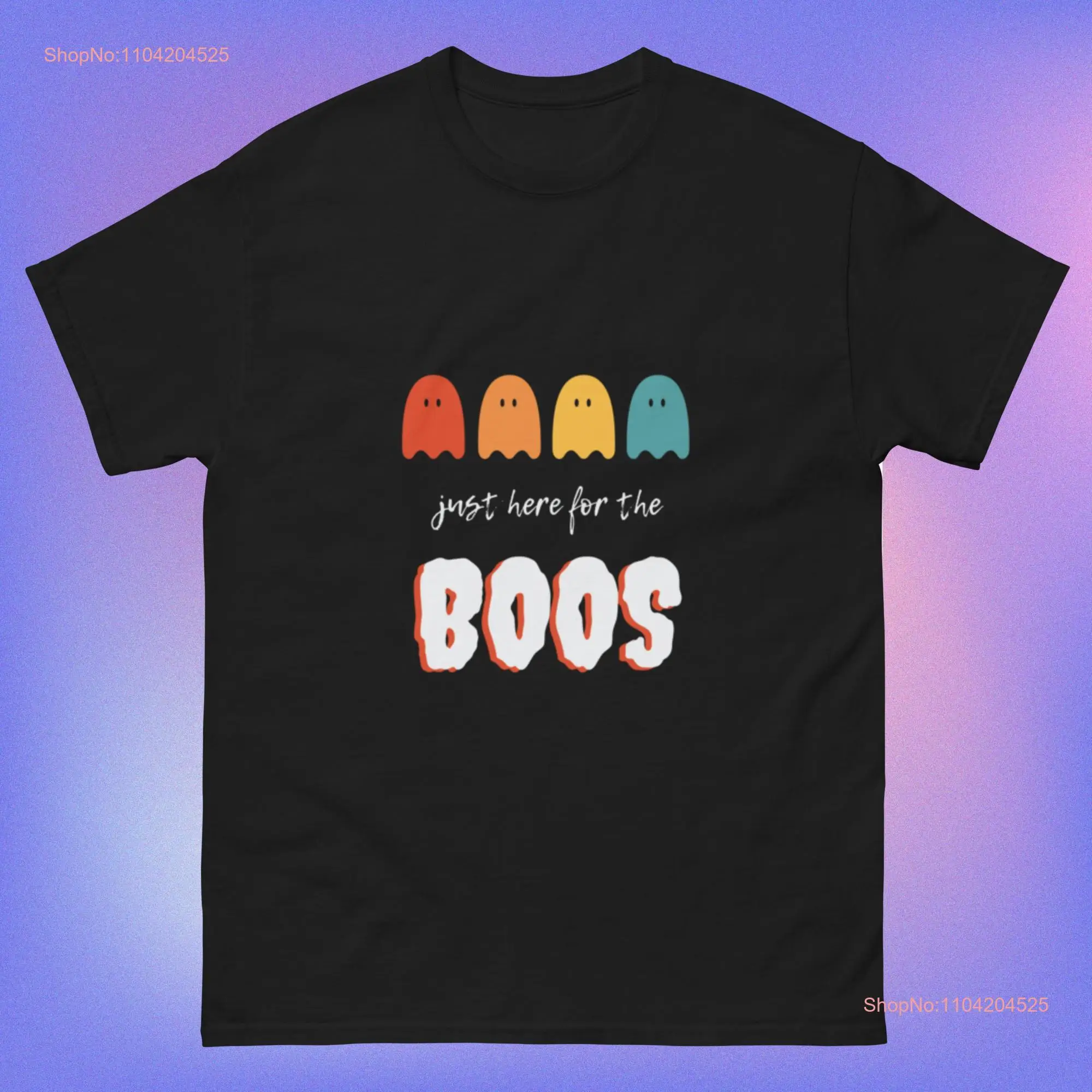 Just Here for the Boos Забавная футболка для питья на Хэллоуин с длинными или короткими