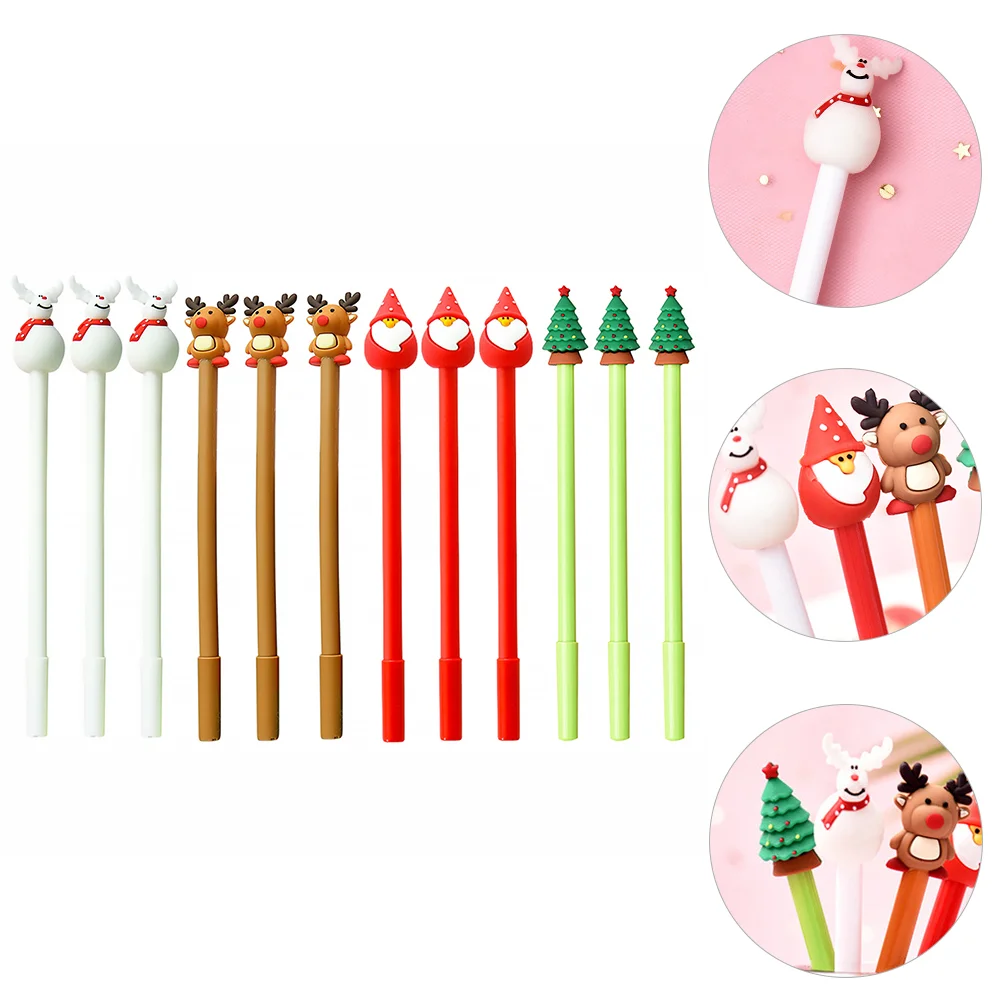 

12Pcs Christmas Series Neutral Pen Creative Students Ink Pen Adorable Pen